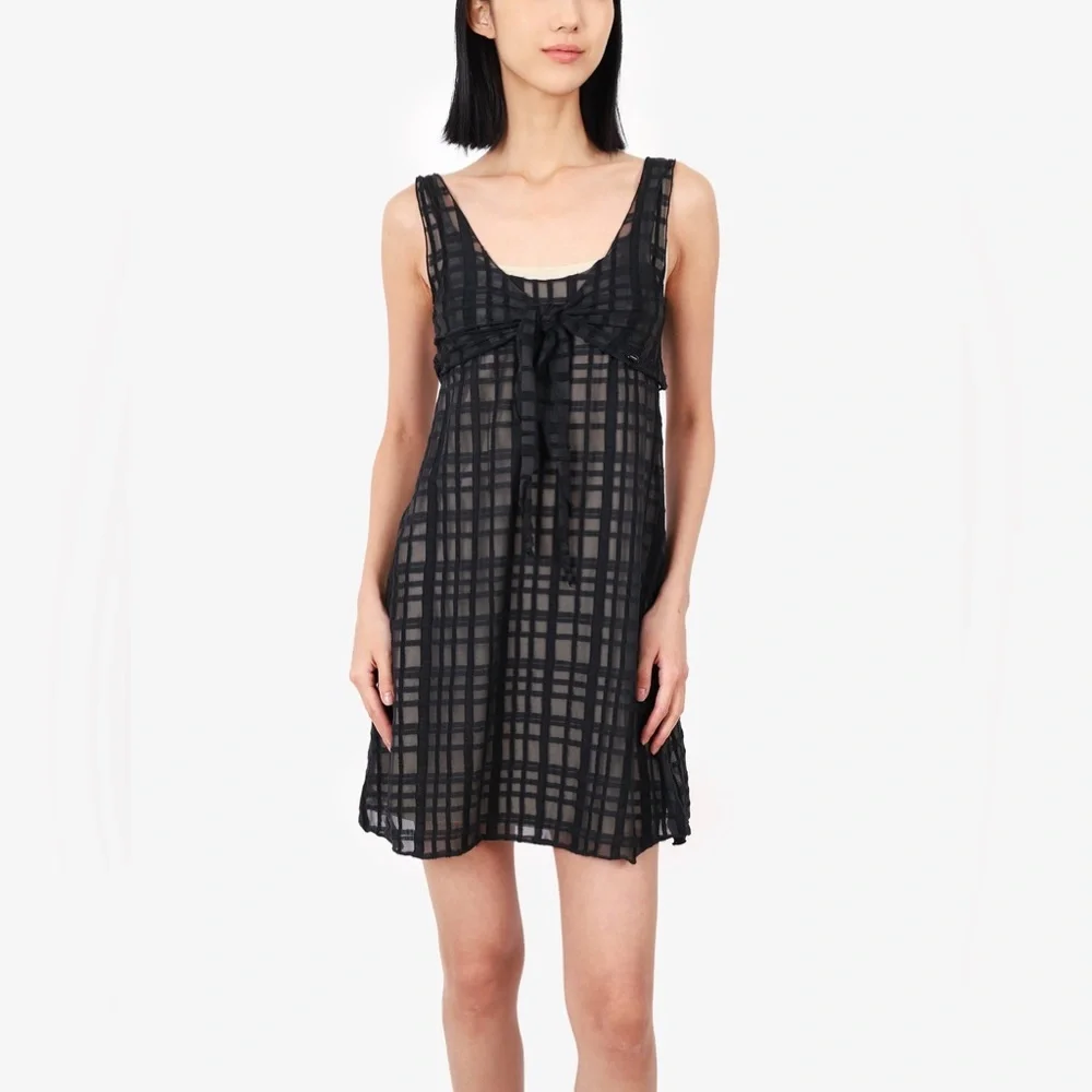 Chanel Spring 2006 Sheer Overlay Babydoll Dress Vintage Black Chiffon - Picture 16 of 16